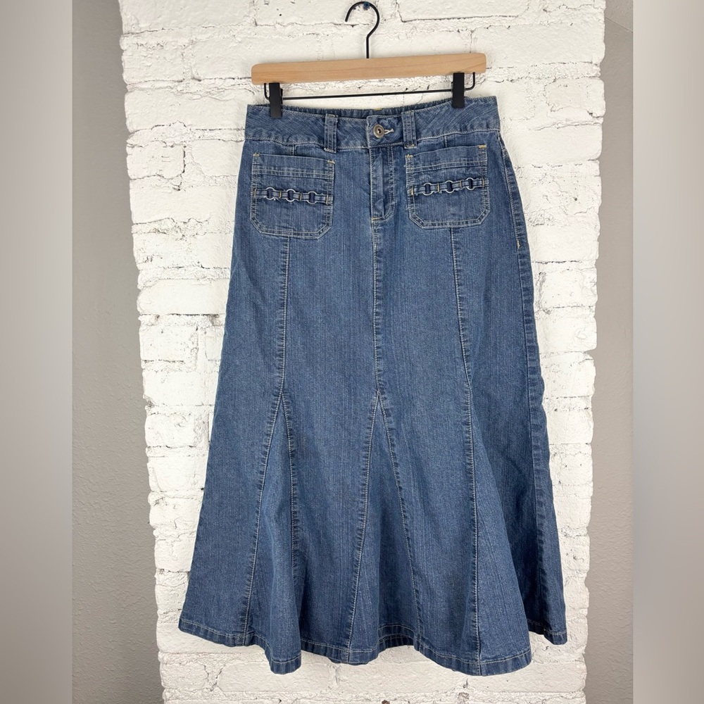 Vintage Christopher & Banks Stretch Denim Skirt 8